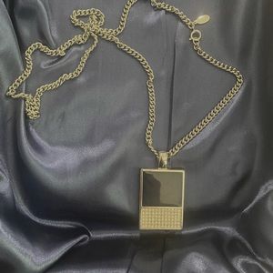 Ann Taylor navy and pave crystal necklace